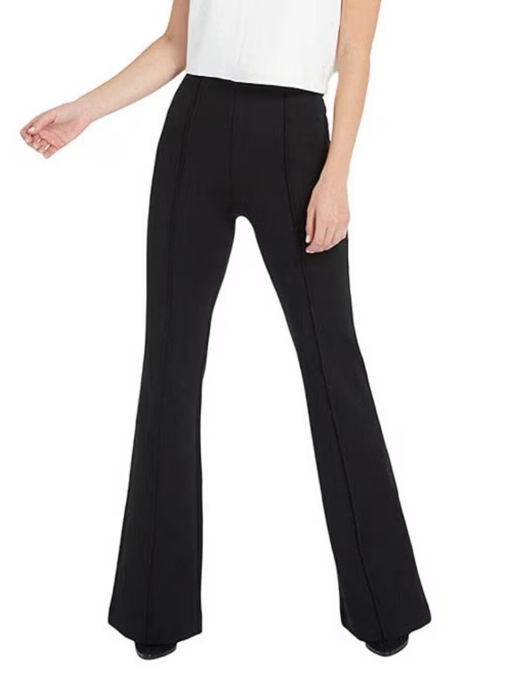 Spanx The Perfect Pant Hi-Rise Flare Wide Leg Trouser 20252T Tall Women's Medium